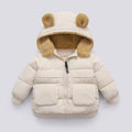 Children Short Thick Hooded Jacket | Kids Warm Hooded Winter Coat