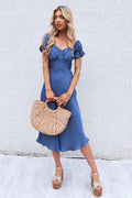 Claudia Midi Dress - Midnight Blue - Runway Goddess