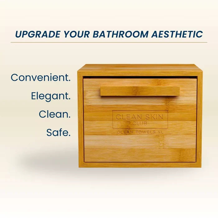 Clean Skin Club Clean Towels XL Original + Bamboo Container - 50 pz