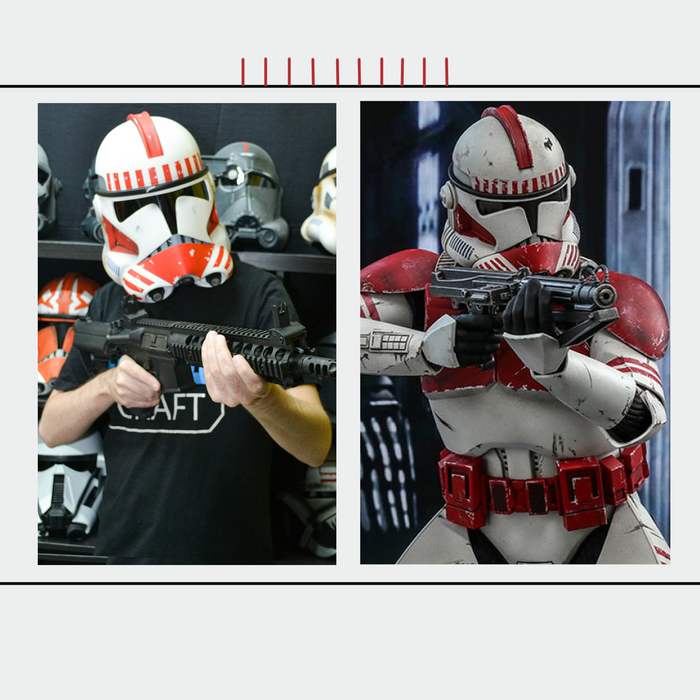 Shock Clone Trooper Phase 2 Weathered Helmet from Star Wars / Cosplay Helmet / Clone Wars Phase 2 Helmet / Star Wars Helmet Cyber Craft