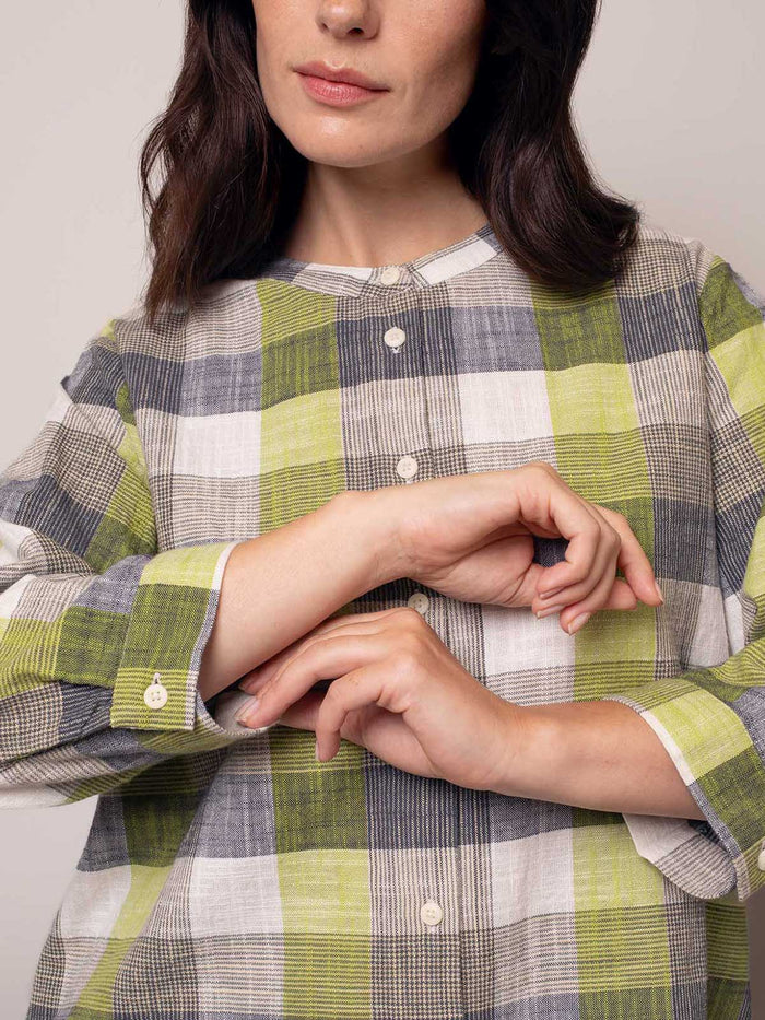 Collarless Swing Blouse