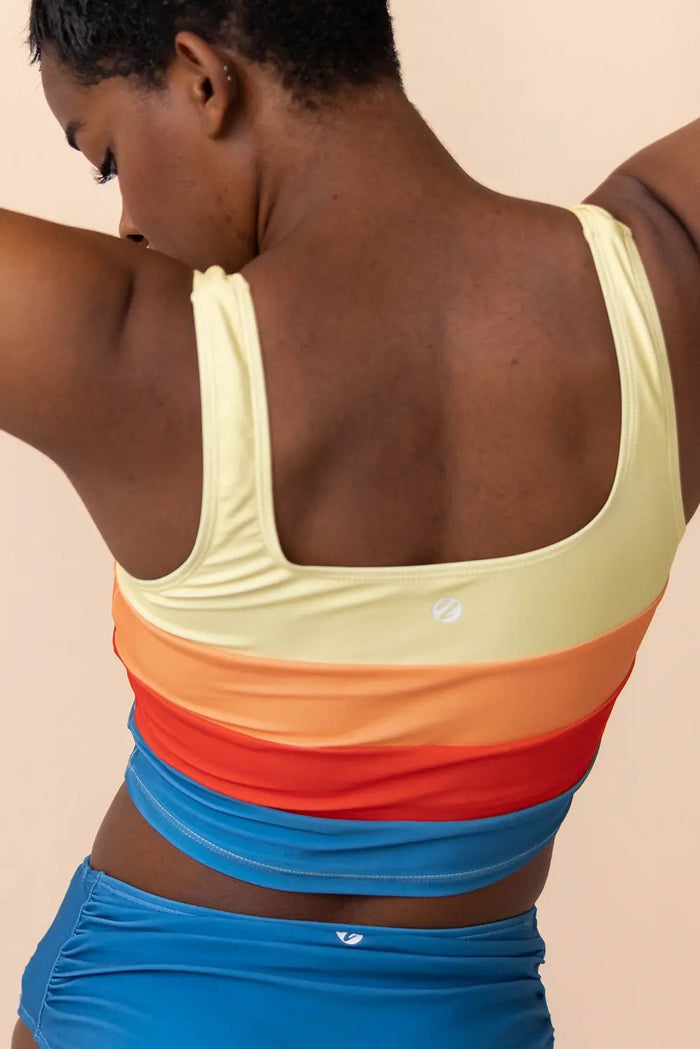 Colourblock Top High Waisted Bikini Swimwear