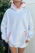 Contrast Patchwork Oversized Hoodie – Gray
