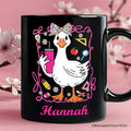 Coquette Teacher Goose Personalized Mug, Funny Gift with Custom Name Personalized Ceramic Mug OrnamentallyYou Black Customized