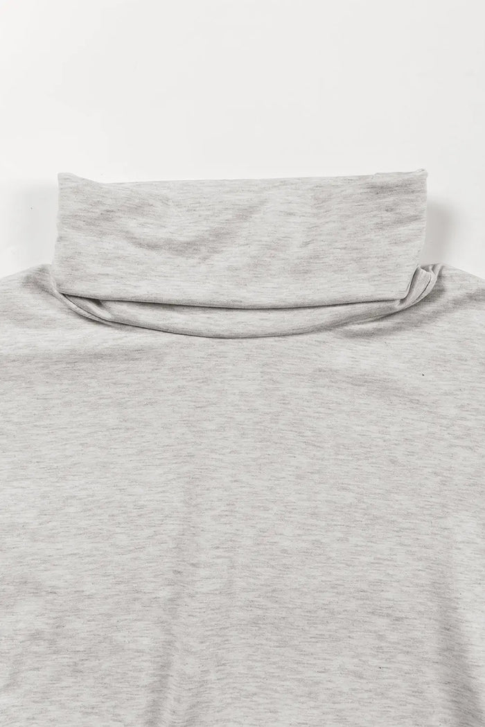 Cowl Neck Shift Tunic Top - Tops/Long Sleeve Tops