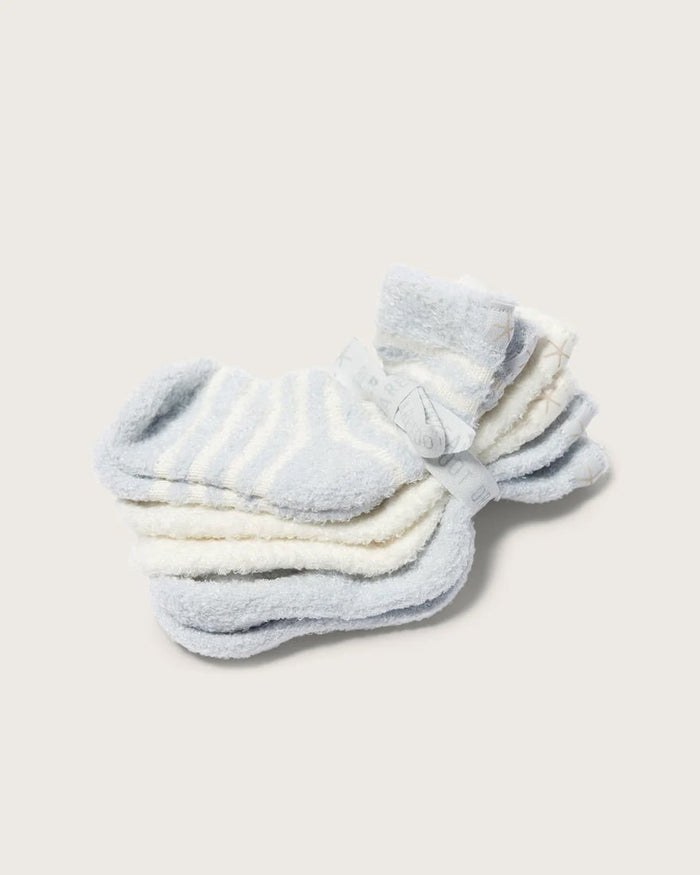 Cozy Chic Infant Socks 3 Pack - Blue Pearl