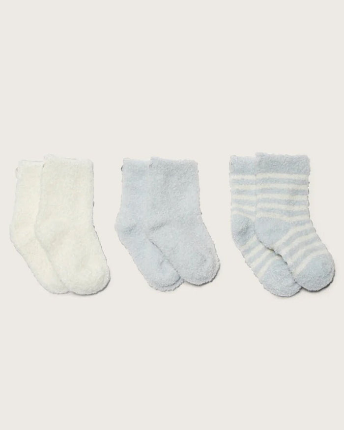 Cozy Chic Infant Socks 3 Pack - Blue Pearl