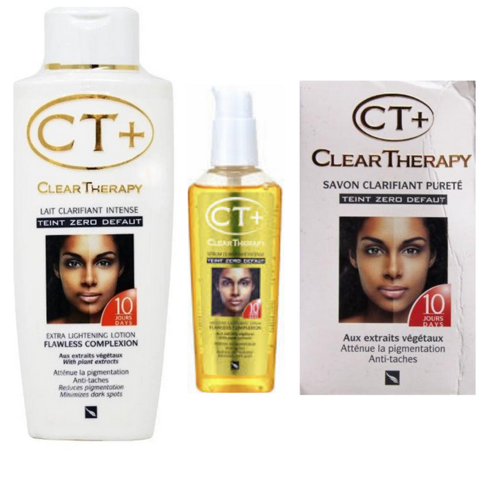 CT+ Clear Therapy Extra Lightening CT + Lotion + Soap + Serum (3 Pack). CT+ Clear Therapy