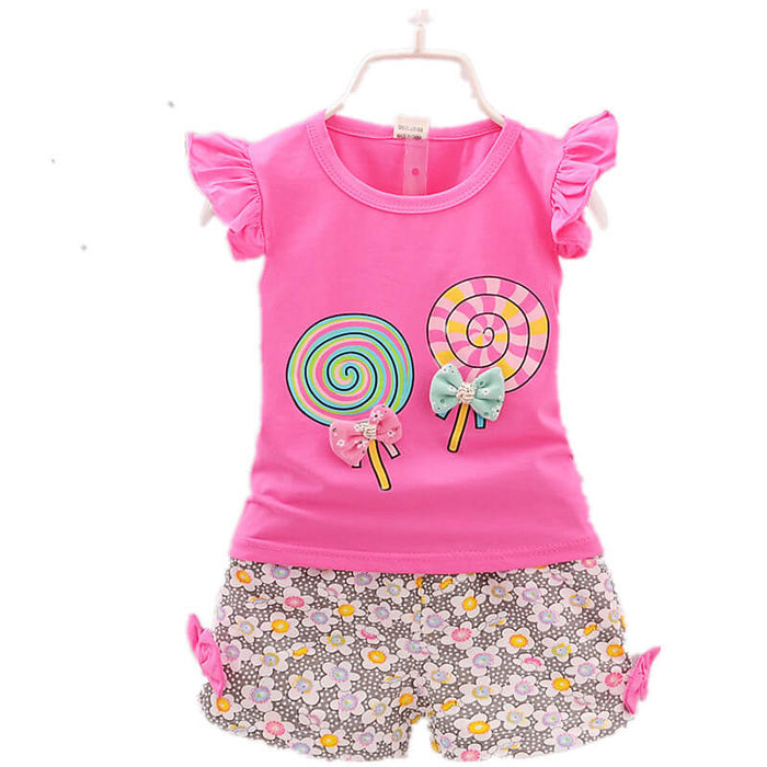 Cute Cartoon Cotton Girls 2 Piece Set | Korean Style Girls Outfit