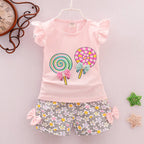 Cute Cartoon Cotton Girls 2 Piece Set | Korean Style Girls Outfit
