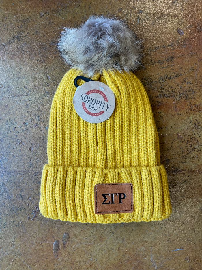 D9, MGC and Music - Knit Pom Beanie (Leather Patch)