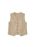 Dana V-Neck Linen Vest