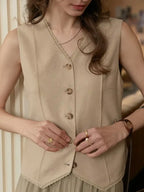 Dana V-Neck Linen Vest