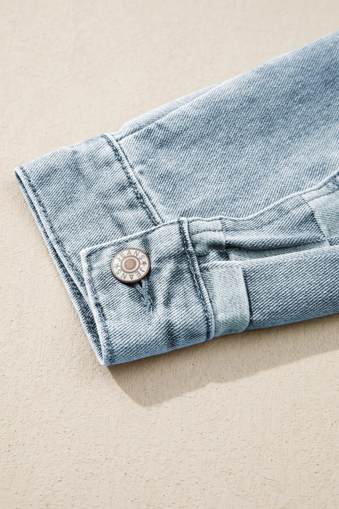 Denim Checkered Pattern Patchwork Casual Jacket - Outerwear/Denim jackets