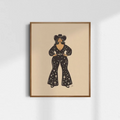 Disco Glitter Cowgirl Small Print