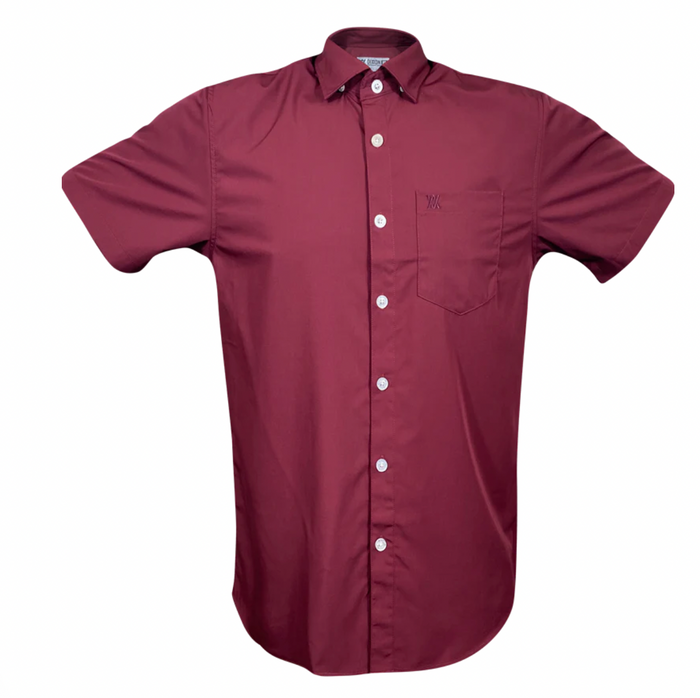 Dixxon Maroon Bamboo Dress Shirt- Short Sleeve