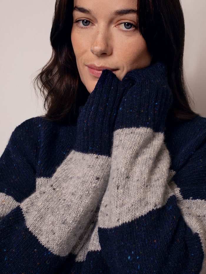 Donegal Colourblock Funnel Neck