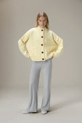 Eccles Button Cardigan in Butter Yellow