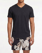 EDWARD MONSTERA FLORAL SMOKE MENS FLAT FRONT SHORT