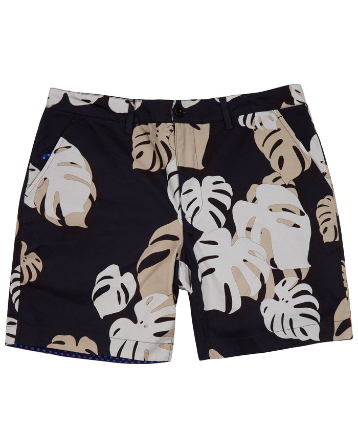 EDWARD MONSTERA FLORAL SMOKE MENS FLAT FRONT SHORT
