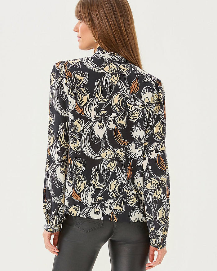 Elanor Silk Top - Onyx Irisistable