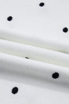 Elegant Polka Dot Bubble Short Sleeve Sweater