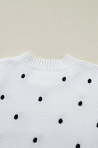 Elegant Polka Dot Bubble Short Sleeve Sweater