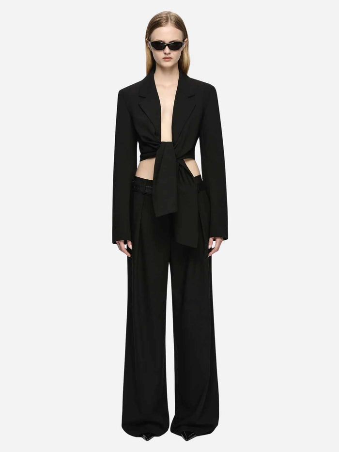 Elenora Cropped Jacket - Black