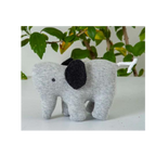 Elephant Machine Knitted Grey & Black Stuffed Baby/Plush/Soft Toy | 100% Premium Cotton