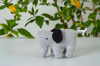 Elephant Machine Knitted Grey & Black Stuffed Baby/Plush/Soft Toy | 100% Premium Cotton