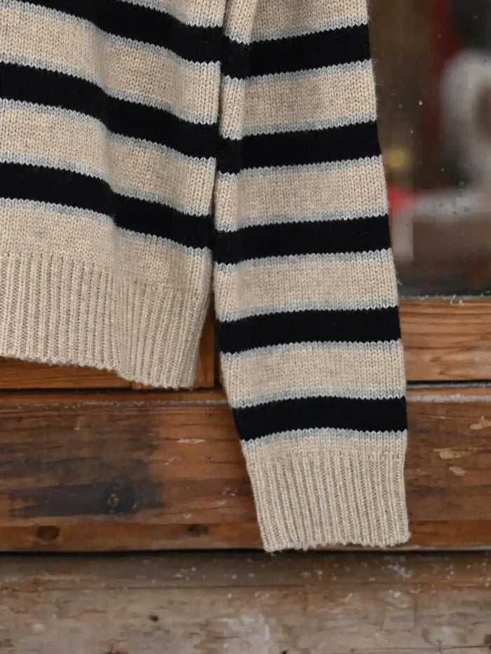 Emberlynn Round Neck Stripe Sweater