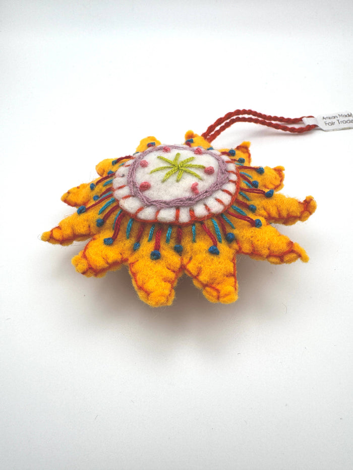 Embroidered Sun Ornaments