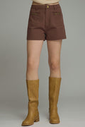 ENTRO Solid Short With Horsebit Detail In Brown