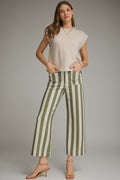 ENTRO Striped Pant In Olive