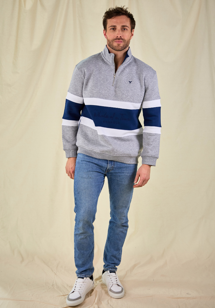 Evesham Men's Quarter Zip Sweatshirt - Grey