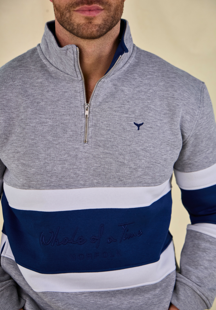 Evesham Men's Quarter Zip Sweatshirt - Grey