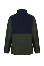 Exeter Fleece Unisex Quarter Zip - Navy & Green - Whale Of A Time Clothing