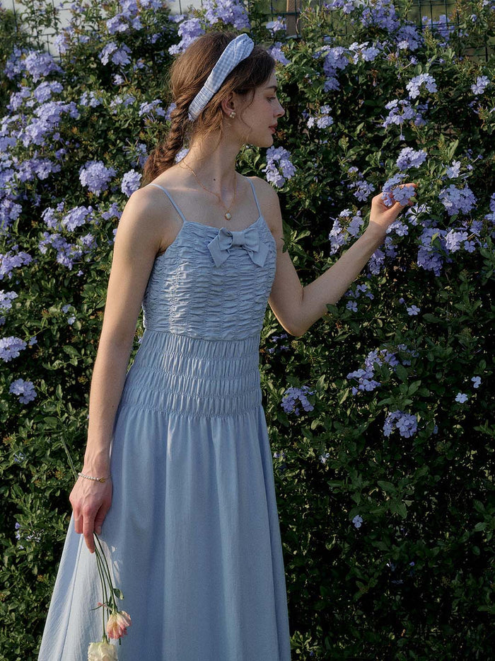 【Final Sale】Avayah Bow Smocked Slip Dress