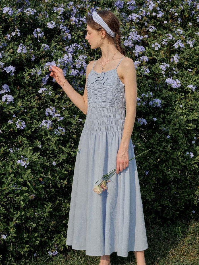 【Final Sale】Avayah Bow Smocked Slip Dress