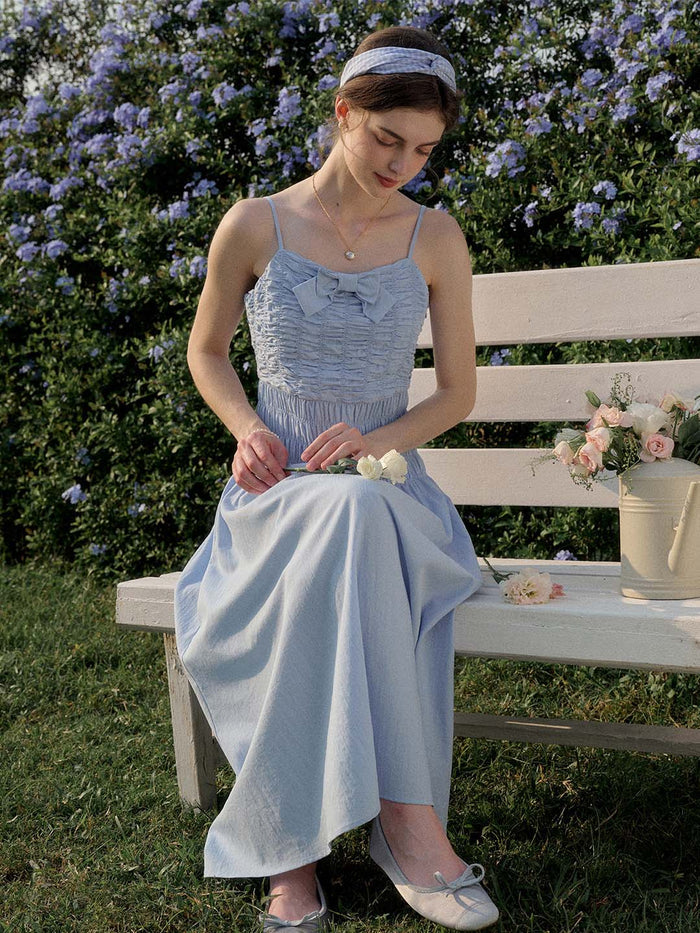 【Final Sale】Avayah Bow Smocked Slip Dress