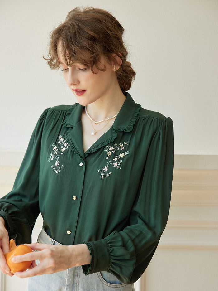 【Final Sale】Convallaria Floral White Puff Top