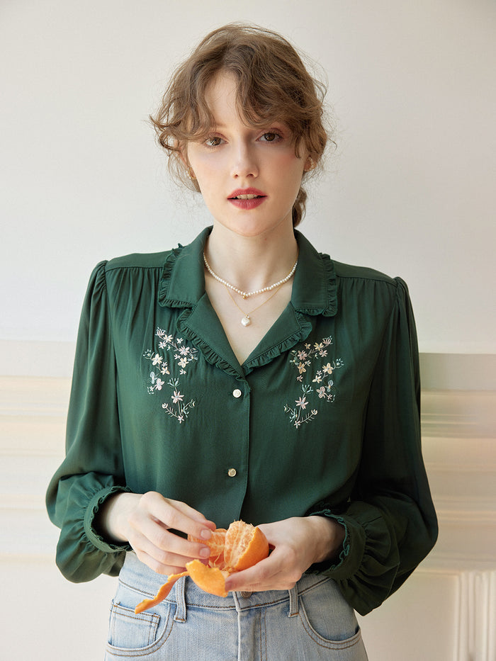【Final Sale】Convallaria Floral White Puff Top