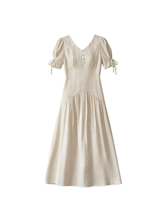 【Final Sale】Emiliana V-Neck Accordion Pleats Dress