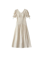 【Final Sale】Emiliana V-Neck Accordion Pleats Dress
