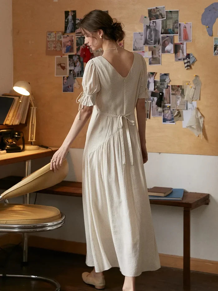 【Final Sale】Emiliana V-Neck Accordion Pleats Dress