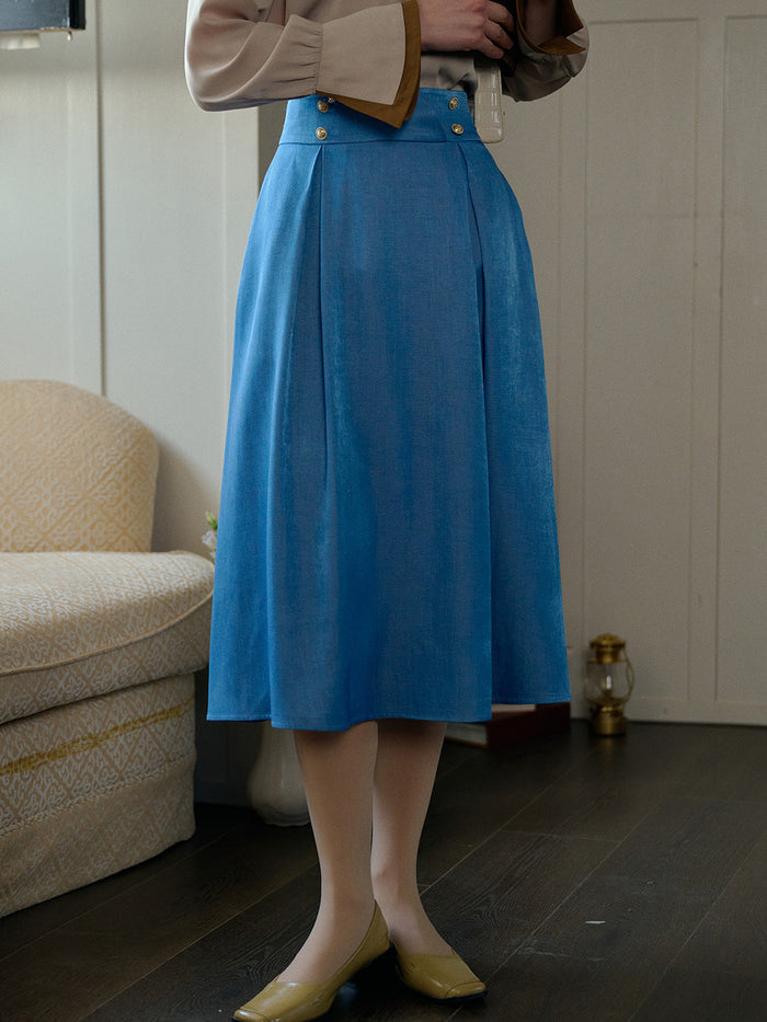【Final Sale】Margot Blue Midi Skirt