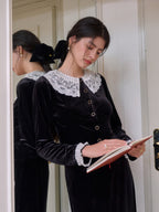 【Final Sale】Matilda V-Neck Velvet Lace Blouse