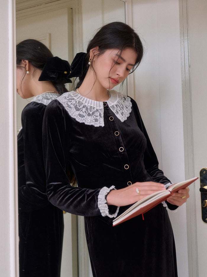 【Final Sale】Matilda V-Neck Velvet Lace Blouse