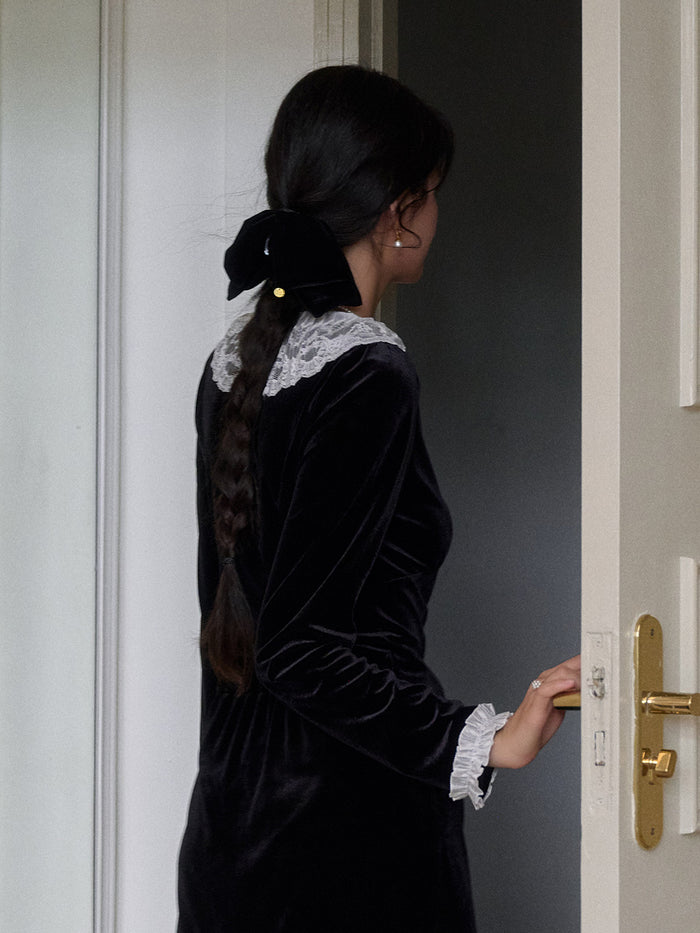 【Final Sale】Matilda V-Neck Velvet Lace Blouse