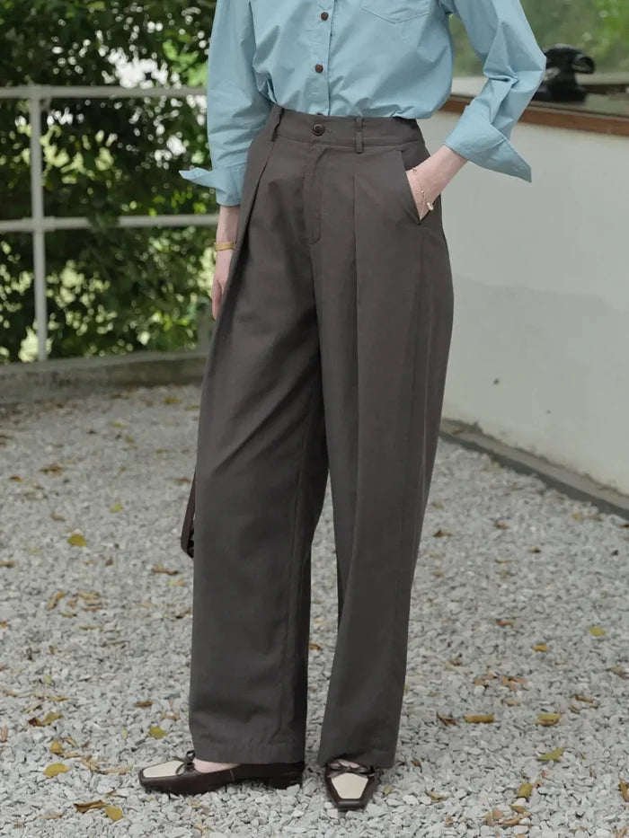 【Final Sale】Quincy Pleated Cotton Trousers
